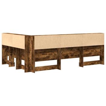 Stauraum-Kopfteil mit Regal Räuchereiche 120 cm Holzwerkstoff