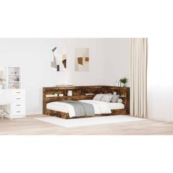Stauraum-Kopfteil mit Regal Räuchereiche 120 cm Holzwerkstoff
