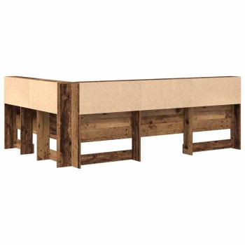 Stauraum-Kopfteil mit Regal mit Kopfteil mit Speicher Altholz 120 cm Holzwerkstoff