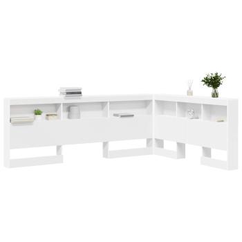 Stauraum-Kopfteil mit Regal mit Kopfteil mit Speicher Weiß 140 cm Holzwerkstoff
