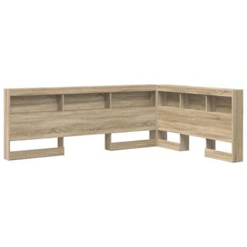 Stauraum-Kopfteil mit Regal Sonoma Eiche 140 cm Holzwerkstoff