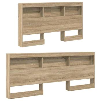 Stauraum-Kopfteil mit Regal Sonoma Eiche 140 cm Holzwerkstoff