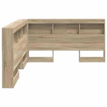 Stauraum-Kopfteil mit Regal Sonoma Eiche 140 cm Holzwerkstoff
