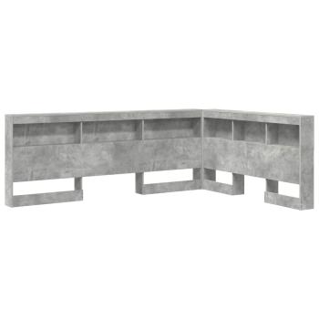 Stauraum-Kopfteil mit Regal mit Kopfteil mit Speicher Betongrau 140 cm Holzwerkstoff