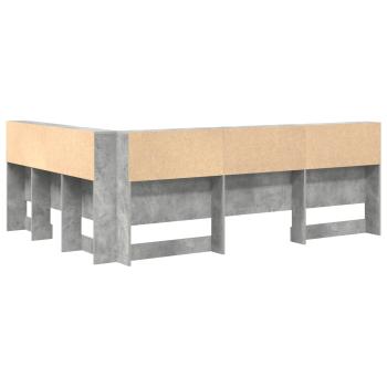 Stauraum-Kopfteil mit Regal mit Kopfteil mit Speicher Betongrau 140 cm Holzwerkstoff