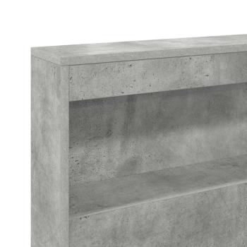 Stauraum-Kopfteil mit Regal mit Kopfteil mit Speicher Betongrau 140 cm Holzwerkstoff