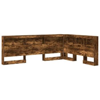 Stauraum-Kopfteil mit Regal Räuchereiche 140 cm Holzwerkstoff