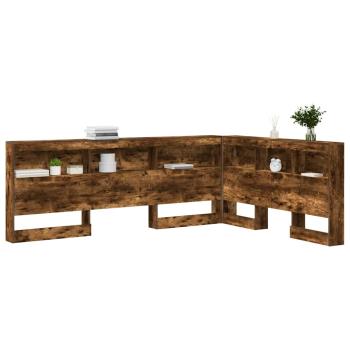 Stauraum-Kopfteil mit Regal Räuchereiche 140 cm Holzwerkstoff