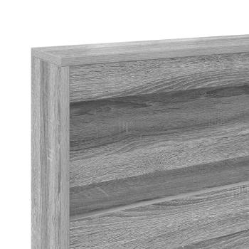 Stauraum-Kopfteil Grau Sonoma 140 cm Engineered Holz, Melamin