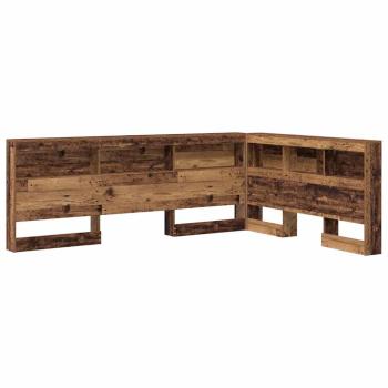 Stauraum-Kopfteil mit Regal mit Kopfteil mit Speicher Altholz 140 cm Holzwerkstoff
