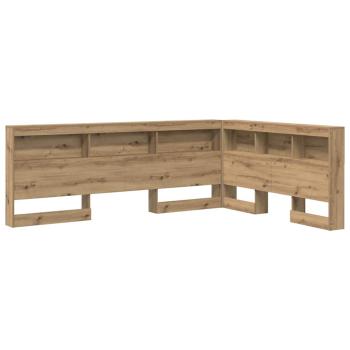 Stauraum-Kopfteil mit Regal Eiche handwerklich 140 cm Melamin