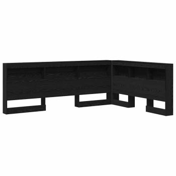 Stauraum-Kopfteil mit Regal Schwarze Eiche 160 cm Holzwerkstoff
