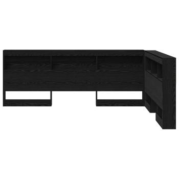 Stauraum-Kopfteil mit Regal Schwarze Eiche 160 cm Holzwerkstoff