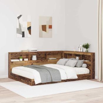 ARDEBO.de - Stauraum-Kopfteil mit Regal mit Kopfteil mit Speicher Altholz 160 cm Holzwerkstoff