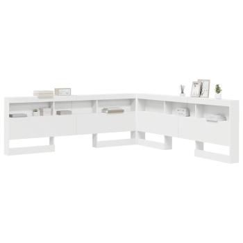 Stauraum-Kopfteil mit Regal mit Kopfteil mit Speicher Weiß 180 cm Holzwerkstoff