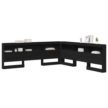 Stauraum-Kopfteil mit Regal Schwarze Eiche 180 cm Holzwerkstoff