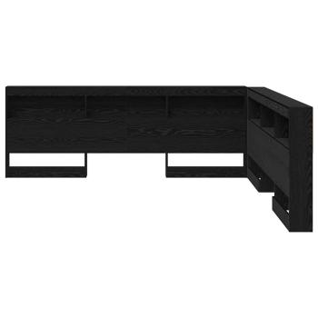 Stauraum-Kopfteil mit Regal Schwarze Eiche 180 cm Holzwerkstoff
