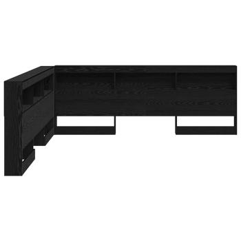 Stauraum-Kopfteil mit Regal Schwarze Eiche 180 cm Holzwerkstoff