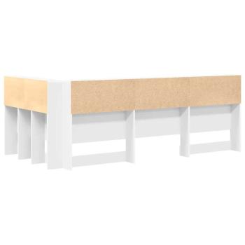 Stauraum-Kopfteil mit Regal mit Kopfteil mit Speicher Weiß 90 cm Holzwerkstoff