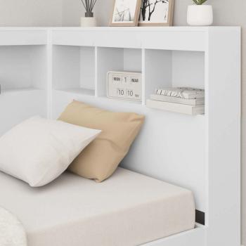 Stauraum-Kopfteil mit Regal mit Kopfteil mit Speicher Weiß 90 cm Holzwerkstoff