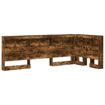 Stauraum-Kopfteil mit Regal mit Kopfteil mit Speicher Räuchereiche 90 cm Holzwerkstoff
