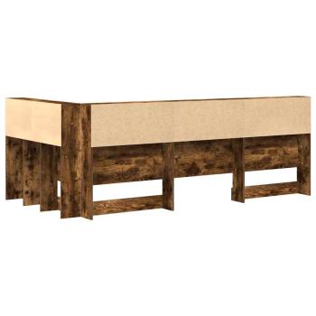 Stauraum-Kopfteil mit Regal mit Kopfteil mit Speicher Räuchereiche 90 cm Holzwerkstoff