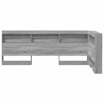 Stauraum-Kopfteil mit Regal mit Kopfteil mit Speicher Grau Sonoma 90 cm Holzwerkstoff