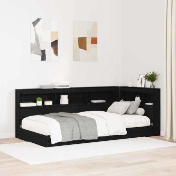 Stauraum-Kopfteil mit Regal Schwarze Eiche 75 cm Holzwerkstoff