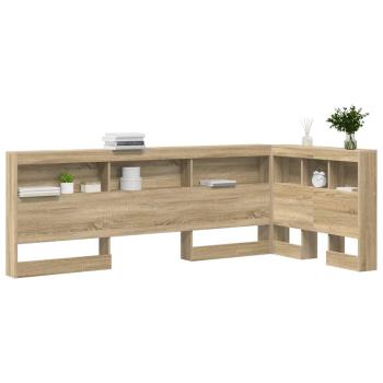 Stauraum-Kopfteil mit Regal mit Kopfteil mit Speicher Sonoma Eiche 75 cm Holzwerkstoff