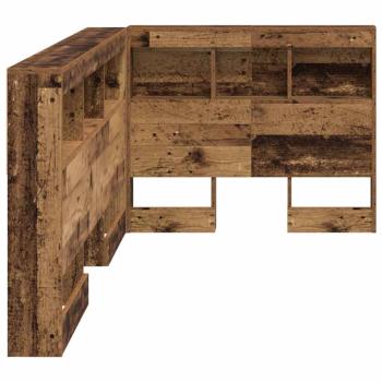 Stauraum-Kopfteil mit Regal mit Kopfteil mit Speicher Altholz 75 cm Holzwerkstoff