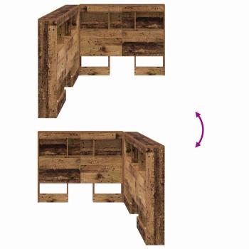 Stauraum-Kopfteil mit Regal mit Kopfteil mit Speicher Altholz 75 cm Holzwerkstoff