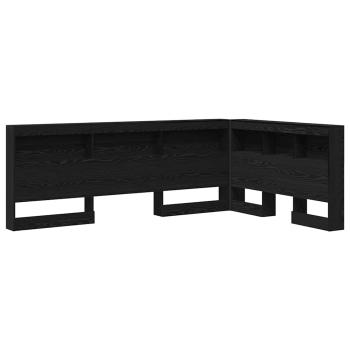 Stauraum-Kopfteil mit Regal Schwarze Eiche 120 cm Holzwerkstoff