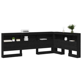 Stauraum-Kopfteil mit Regal Schwarze Eiche 120 cm Holzwerkstoff