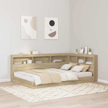 ARDEBO.de - Stauraum-Kopfteil mit Regal Sonoma Eiche 120 cm Holzwerkstoff