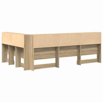 Stauraum-Kopfteil mit Regal Sonoma Eiche 120 cm Holzwerkstoff
