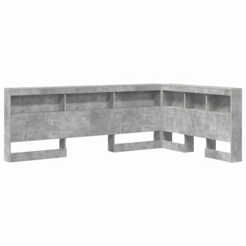 Stauraum-Kopfteil mit Regal mit Kopfteil mit Speicher Betongrau 120 cm Holzwerkstoff