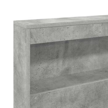 Stauraum-Kopfteil mit Regal mit Kopfteil mit Speicher Betongrau 120 cm Holzwerkstoff