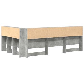 Stauraum-Kopfteil mit Regal mit Kopfteil mit Speicher Betongrau 120 cm Holzwerkstoff