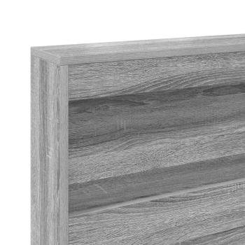Stauraum-Kopfteil mit Regal mit Kopfteil mit Speicher Grau Sonoma 120 cm Holzwerkstoff