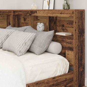 Stauraum-Kopfteil mit Regal mit Kopfteil mit Speicher Altholz 120 cm Holzwerkstoff