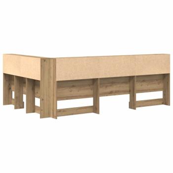 Stauraum-Kopfteil Eiche handwerklich 120 cm Holzwerkstoff