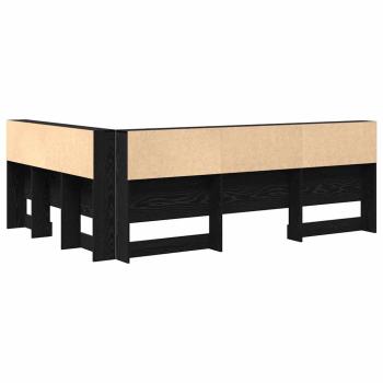 Stauraum-Kopfteil mit Regal Schwarze Eiche 135 cm Holzwerkstoff