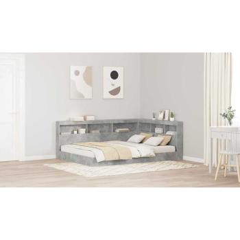 Aufbewahrungskopfteil mit Regal Beton Grau 135 cm Holzwerkstoff
