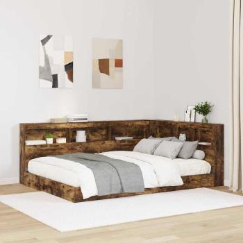 ARDEBO.de - Stauraum-Kopfteil mit Regal Räuchereiche 135 cm Holzwerkstoff
