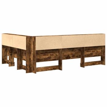 Stauraum-Kopfteil mit Regal Räuchereiche 135 cm Holzwerkstoff