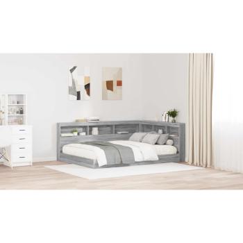 Stauraum-Kopfteil mit Regal mit Kopfteil mit Speicher Grau Sonoma 135 cm Holzwerkstoff