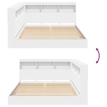 Bücherregal Bett 2 pcs Weiß 140 x 200 cm Holzwerkstoff