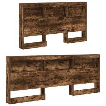 Bücherregal Bett 2 pcs Räuchereiche 140 x 200 cm Holzwerkstoff