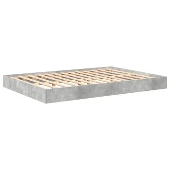 Bücherregal Bett mit Regal 2 pcs Betongrau 160 x 200 cm Melamin