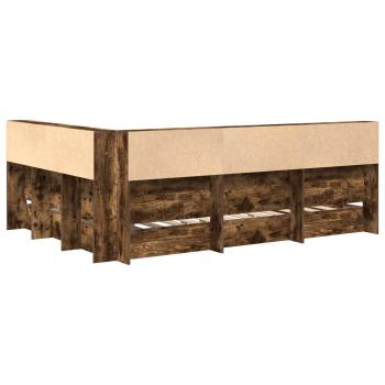 Bücherregal Bett 2 pcs Räuchereiche 160 x 200 cm Spanplatte